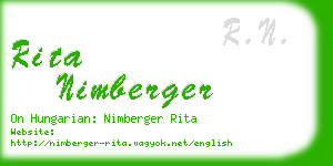 rita nimberger business card